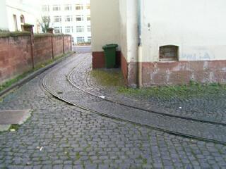 Alte Strßenbahngleise am Wilhelmsplatz